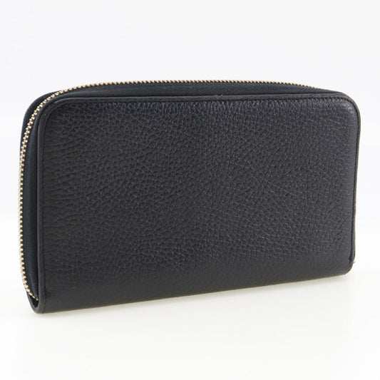 GUCCI Long Wallet Purse 509644 leather black Interlocking unisex(Unisex) Used