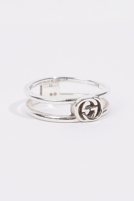 Gucci Interlocking G Thin Open Band Silver Silver Sterling 18