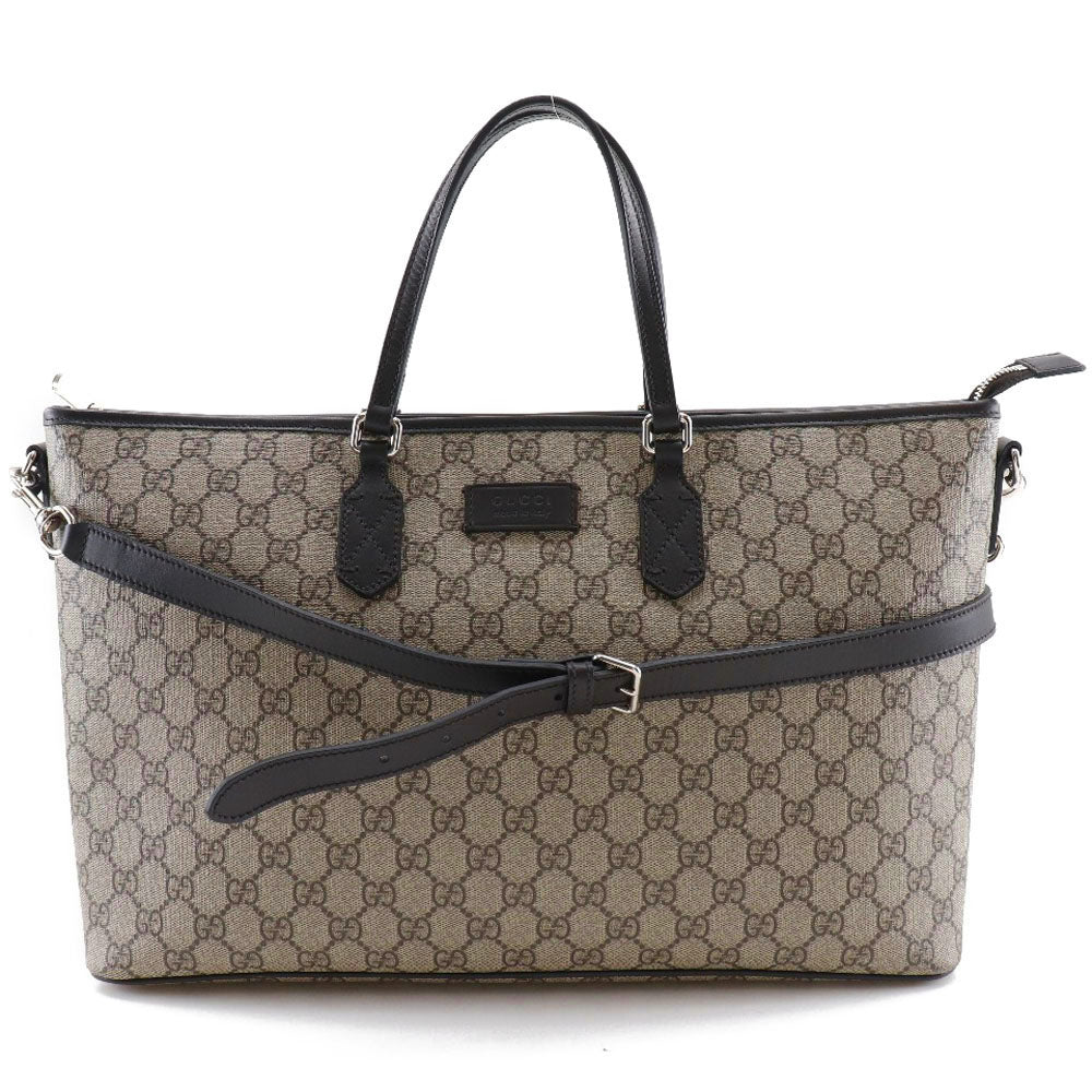 GUCCI Tote Bag 410748 GG Supreme canvas, leather Brown 2WAYShoulder GG Supreme Women Used