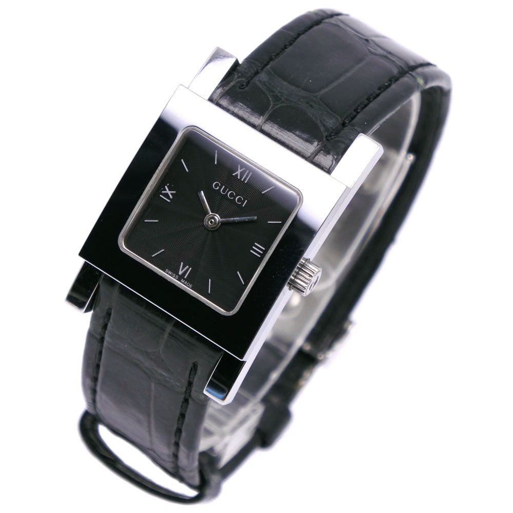 GUCCI Watches Quartz 7900L.1 Stainless Steel , Leather black black dial Women Used