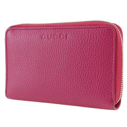 GUCCI Bifold Wallet 420113  Calfskin pink Zip Around Women Used