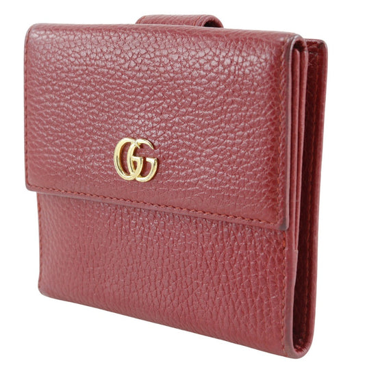 GUCCI Bifold Wallet 456122 leather Red GG Marmont