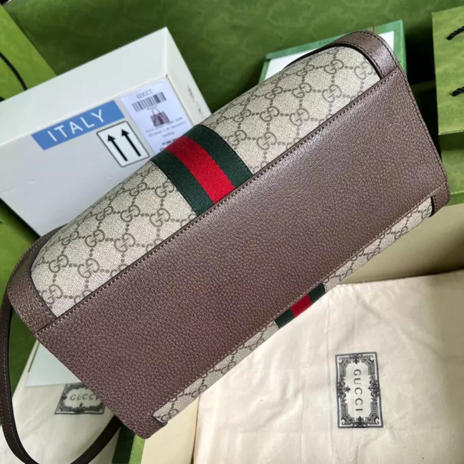 Gucci Women Handbag – Premium Quality with Complete Branded Accessories  (Brown)