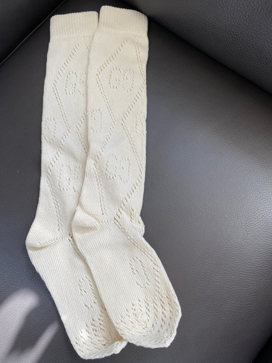 Gucci Interlocking GG Knit Sock in White