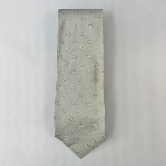 Gucci GG Print Jaylen Silk Tie in Zinc