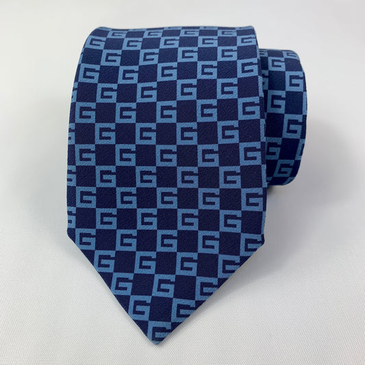 Gucci G Square Silk Tie in Sapphire Blue
