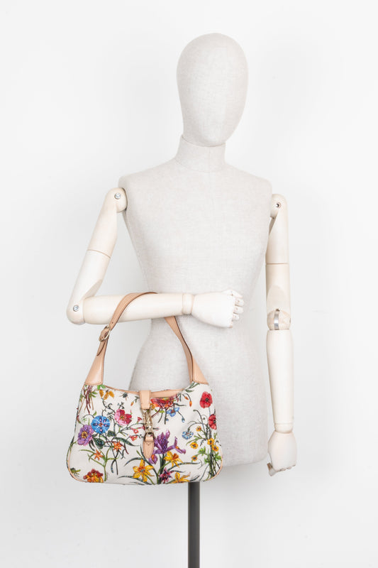 GUCCI Beaded Flora Jackie Canvas