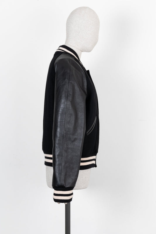 GUCCI Horsebit Varsity Jacket Cotton Black