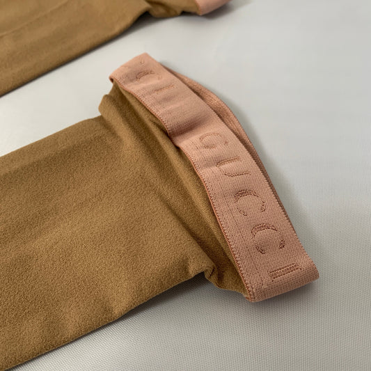 Gucci Lit Amila Mesh Calf Socks in Tan