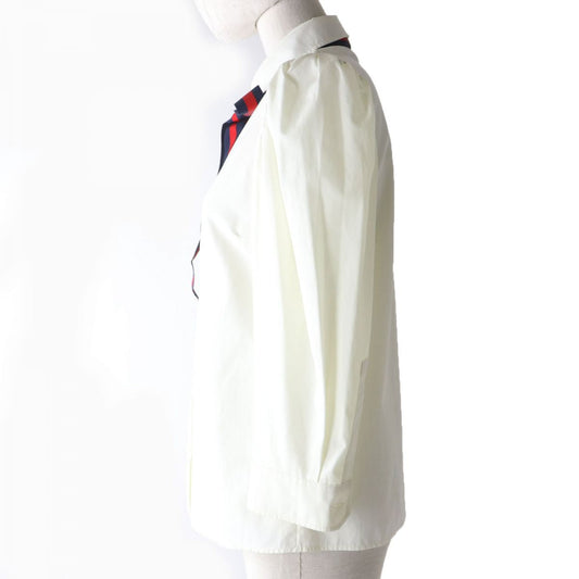 GUCCI blouse Outer: 100% cotton, part: 60% rayon, part: 40% cotton Ivory Women 38 Used
