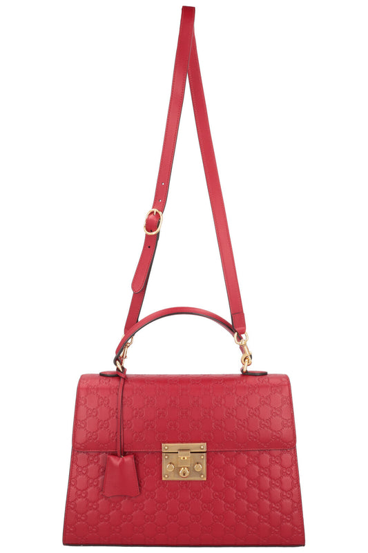 GUCCI GG Supreme Bag Leather Red