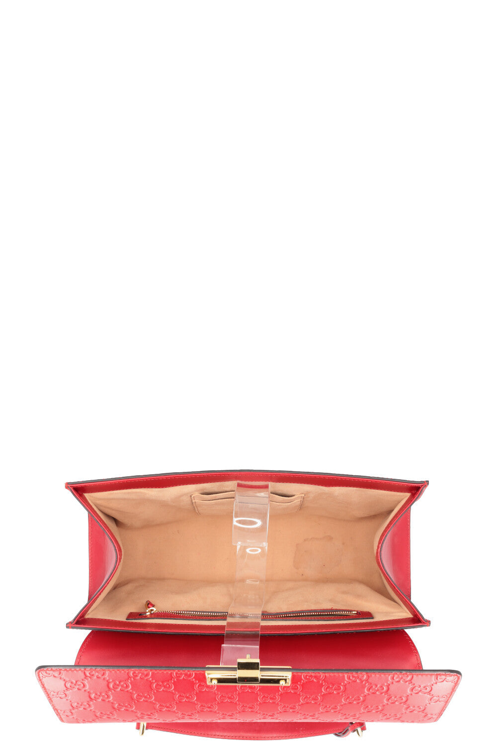GUCCI GG Supreme Bag Leather Red