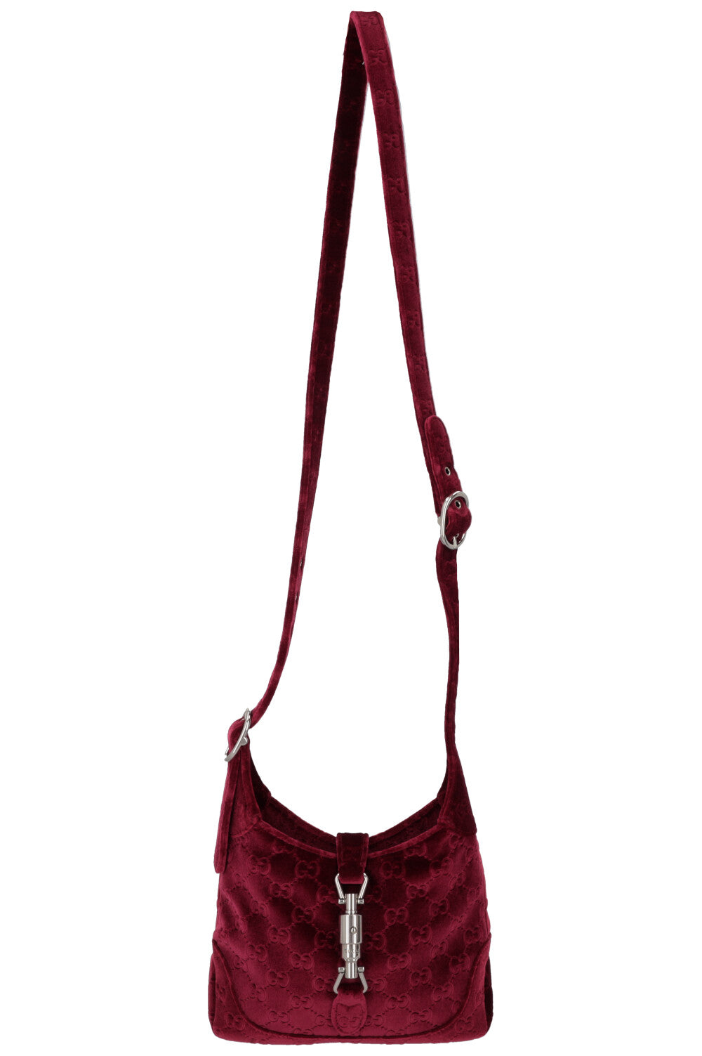 GUCCI Mini Jackie 1961 Velvet Jacquard Brugundy