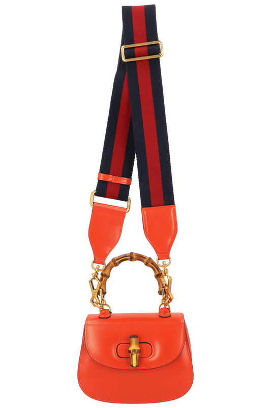 GUCCI 1947 Mini Bamboo Crossbody Bag Orange