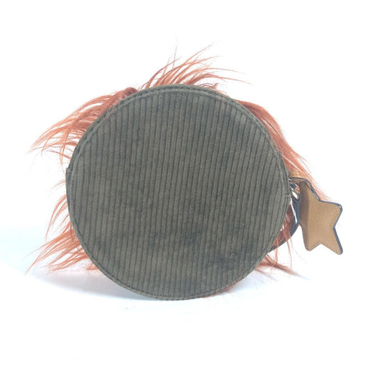 GUCCI Clutch bag 704806 Fur, Leather, Suede Brown GG Lion Lion Round Women Used
