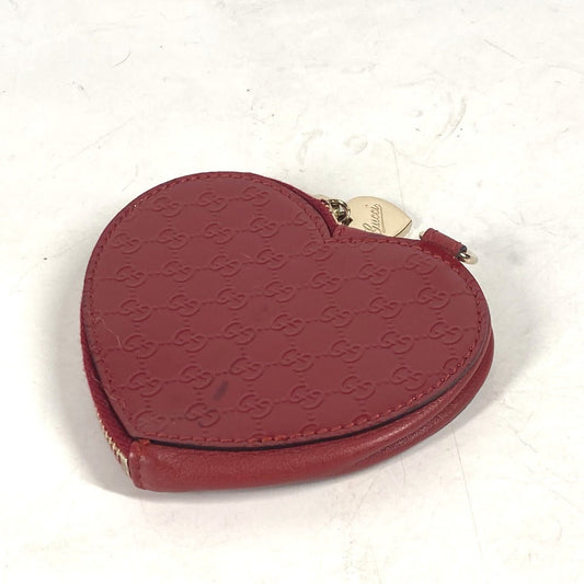 GUCCI Coin case 152615 Patent leather Red heart GG Micro Guccissima