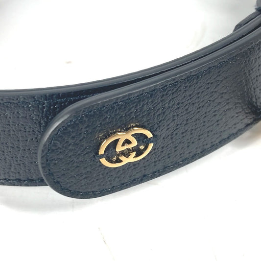 GUCCI 695256 leather black GG Large/Extra Large Pet Collar L