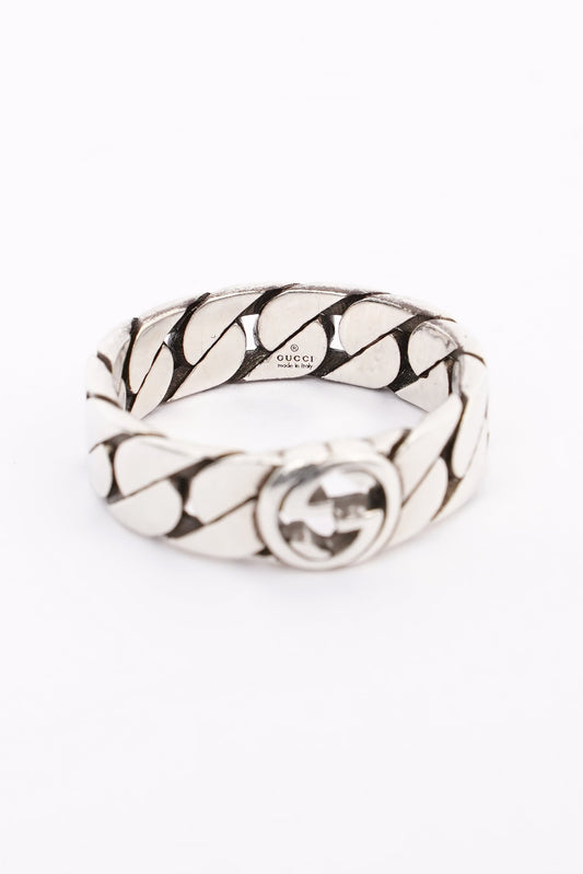 Gucci Interlocking GG Ring Silver Silver Sterling Small