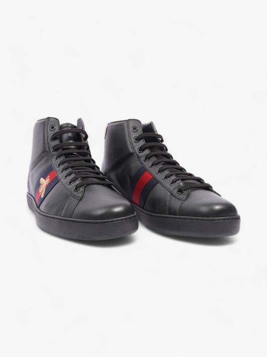 Gucci Bee Ace High-Top Black / Gold Leather EU 45 UK 11