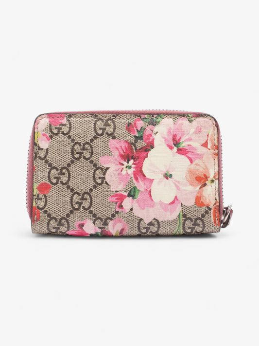 Gucci Blooms Zip Around Card Case Wallet GG Supreme Canvas