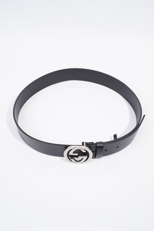 Gucci Interlocking G Belt Black Leather 85cm 34''