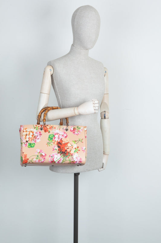 GUCCI Bloom Bamboo Tote Bag Pink