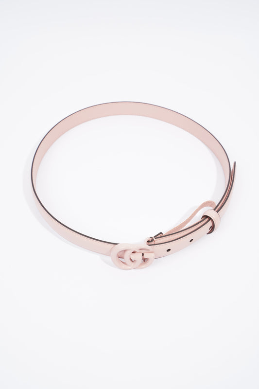 Gucci GG Marmont Thin Belt Light Pink Leather 70cm 28"