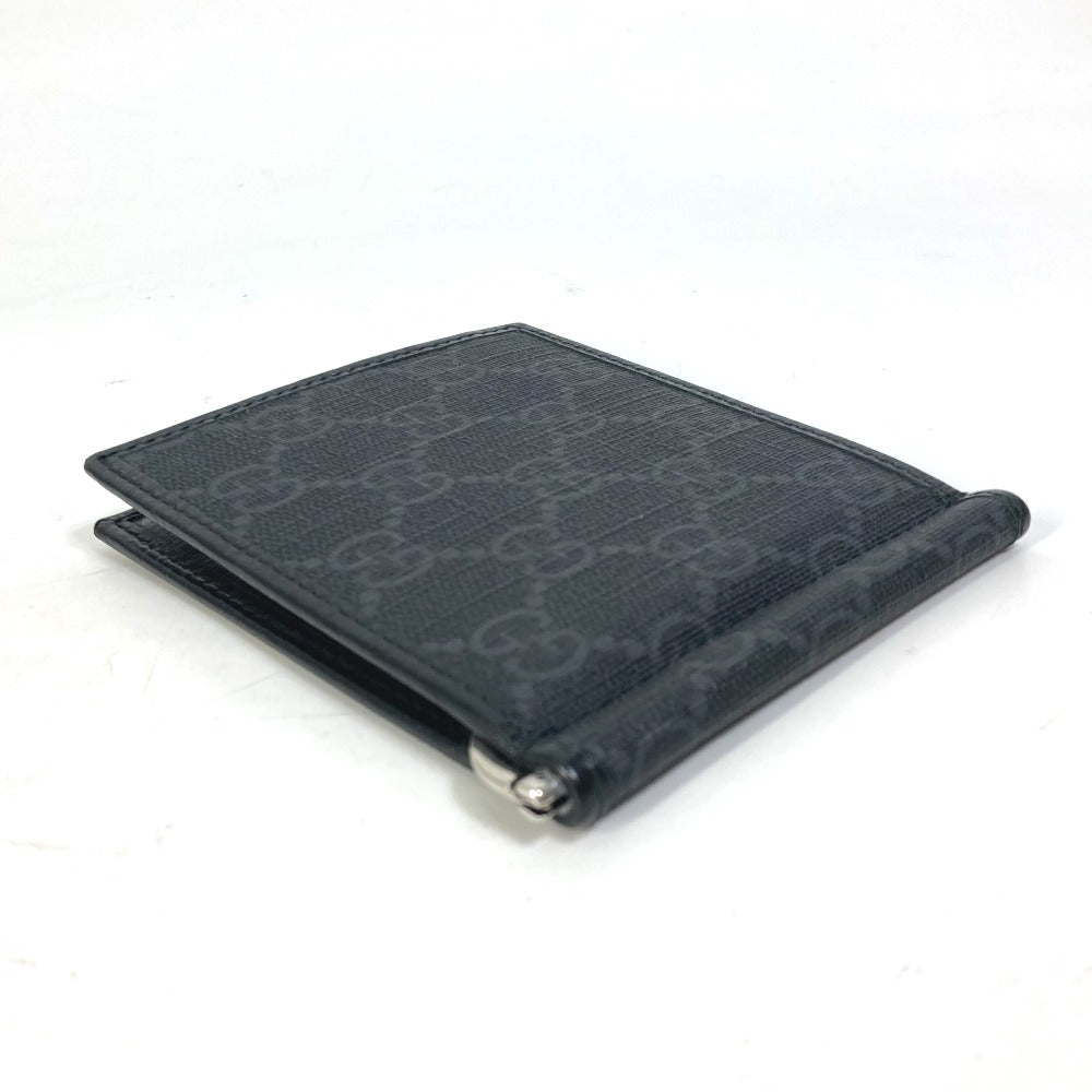 GUCCI Folded wallet 700686 GG Supreme Canvas black GG money clip Interlocking G Card Case Wallet mens Used