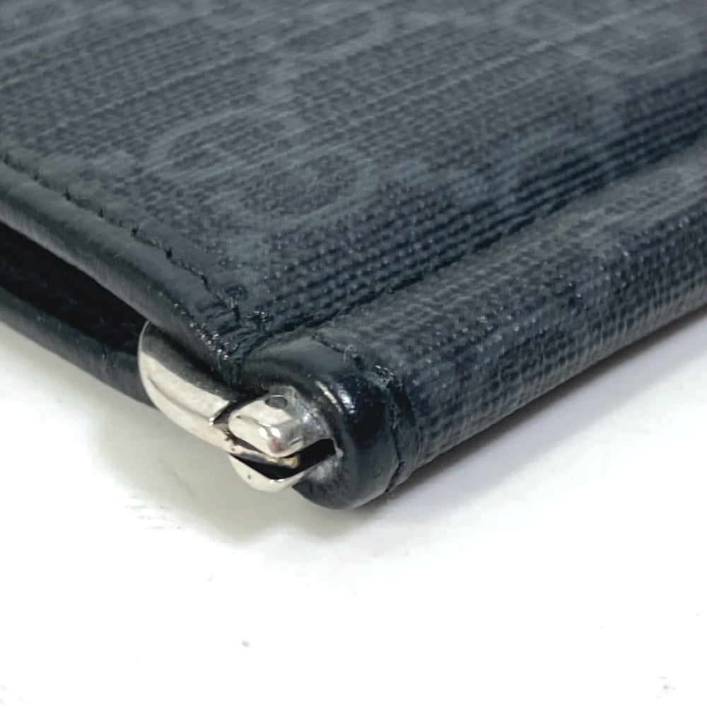 GUCCI Folded wallet 700686 GG Supreme Canvas black GG money clip Interlocking G Card Case Wallet mens Used
