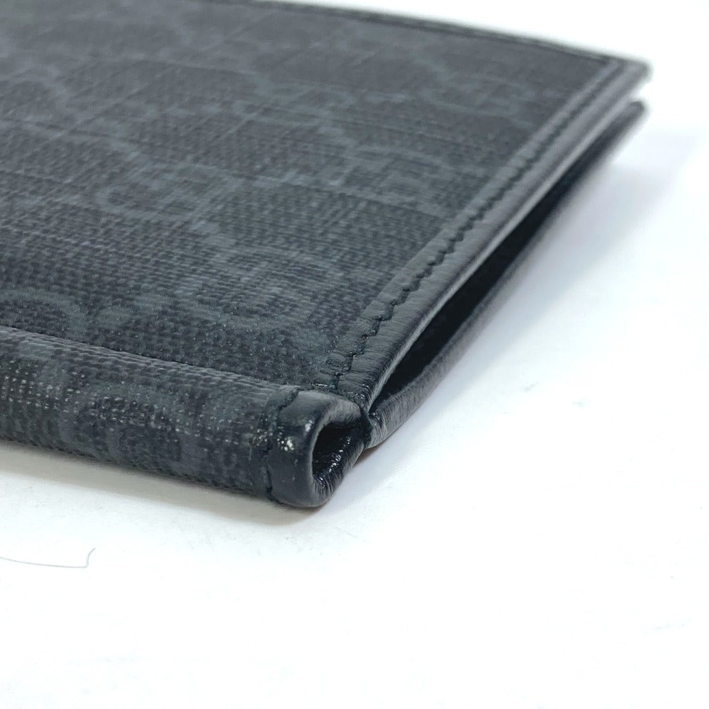 GUCCI Folded wallet 700686 GG Supreme Canvas black GG money clip Interlocking G Card Case Wallet mens Used