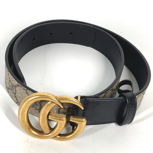 GUCCI belt 625839 GG Supreme Canvas beige Double G buckle Women 70 Used