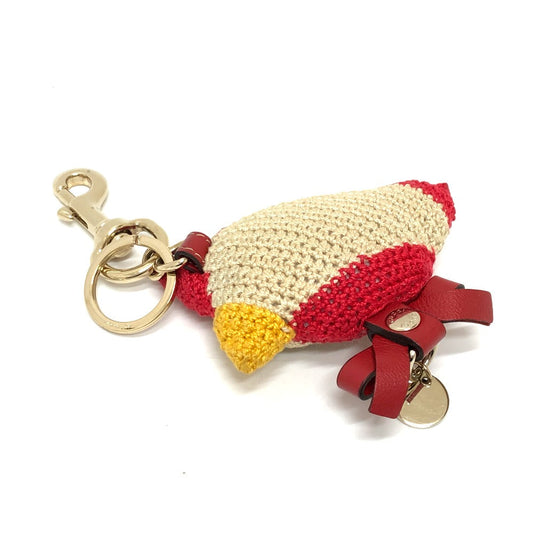 GUCCI Bag charm knit beige Chicken