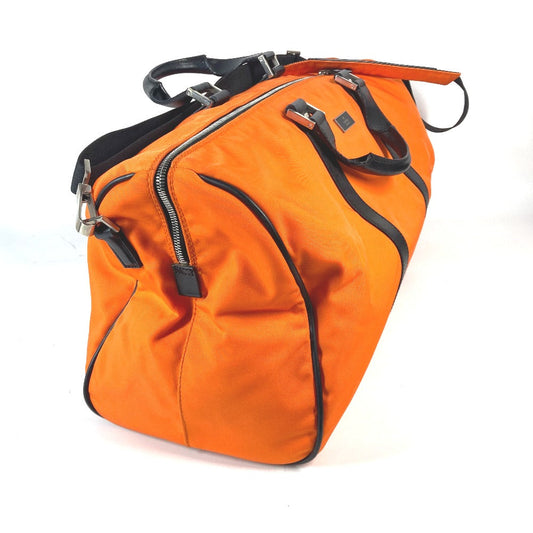 GUCCI Boston Duffel bag 012 0399 Leather / nylon Orange 2WAY Bag Shoulder Bag Bicolor logo
