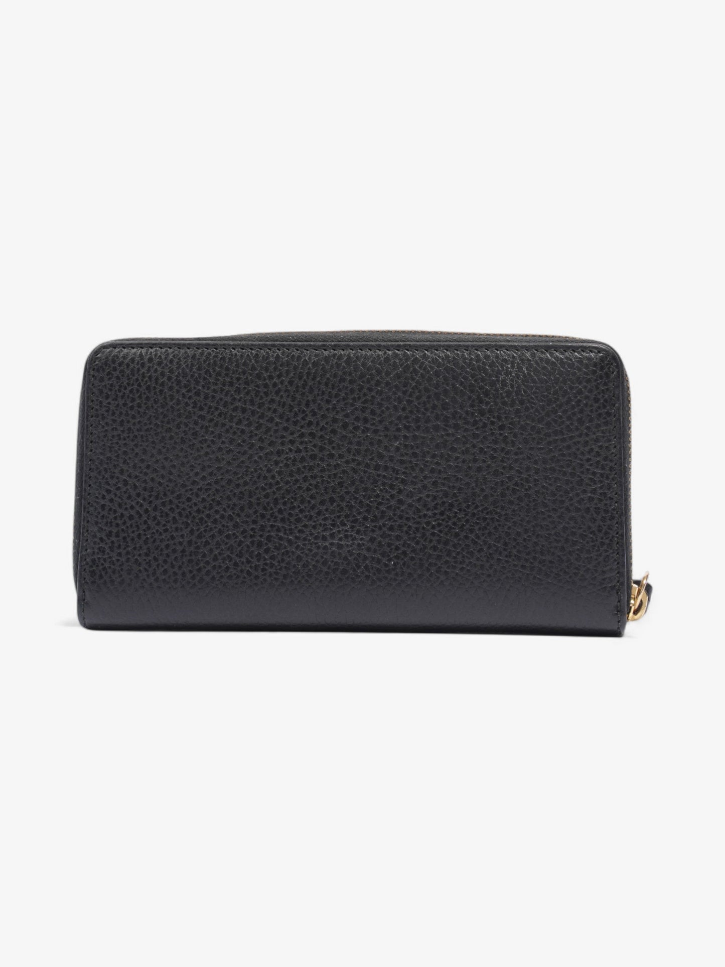 Gucci GG Marmont Zip Around Wallet Black / Gold Leather