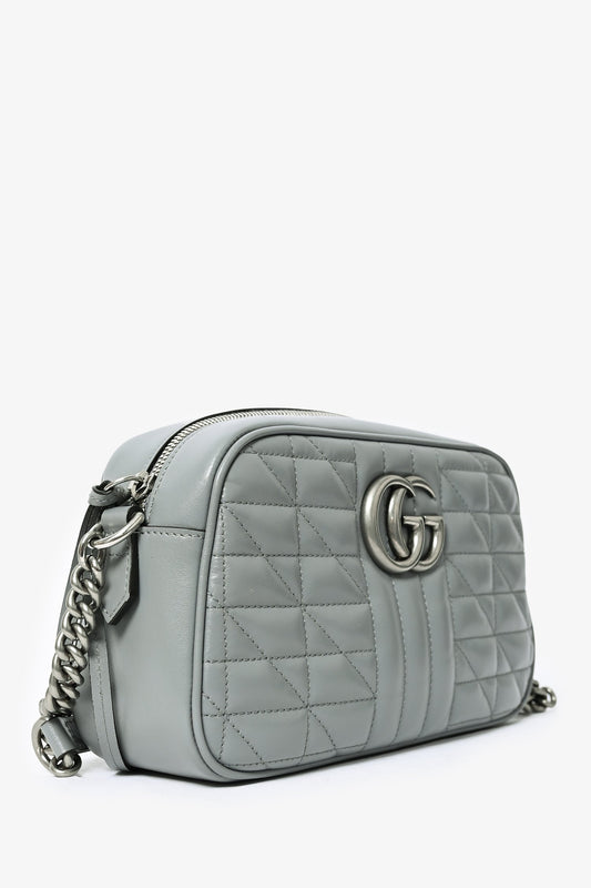Gucci Grey Quilted Leather Marmont Bag