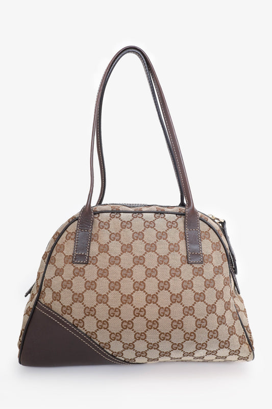 Gucci Brown/Beige GG Canvas Bowling Bag