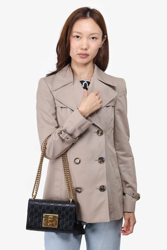 Gucci Black Guccissima Leather Small Padlock Bag