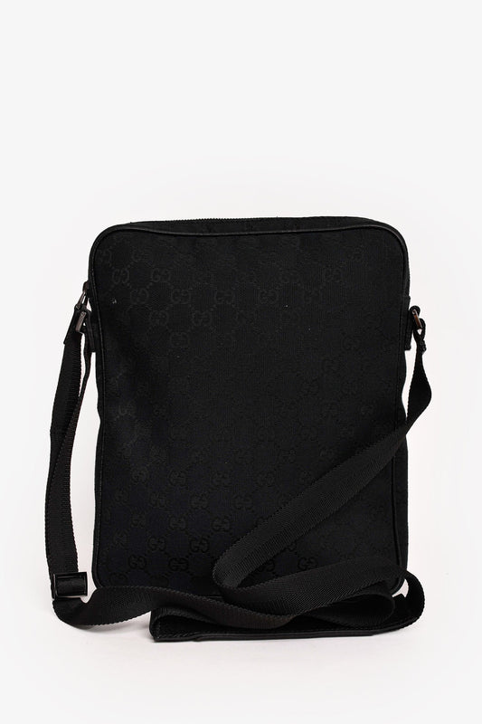 Gucci Black GG Supreme Canvas Messenger Bag