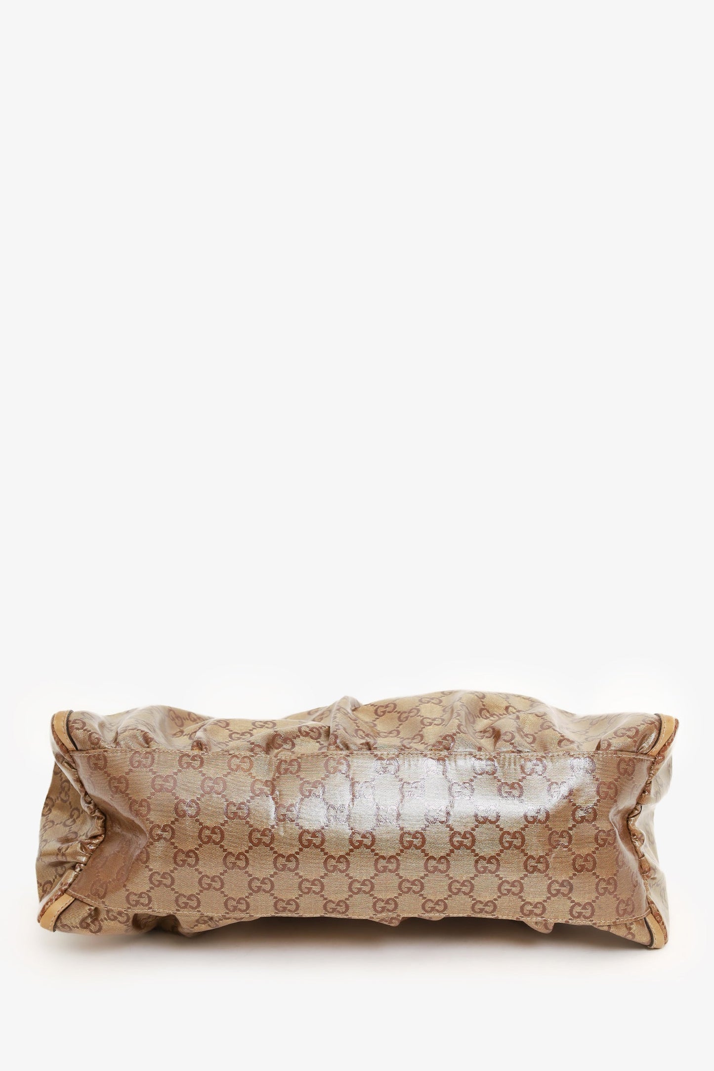 Gucci Brown GG Crystal Abbey D-Ring Shoulder Bag with Charm