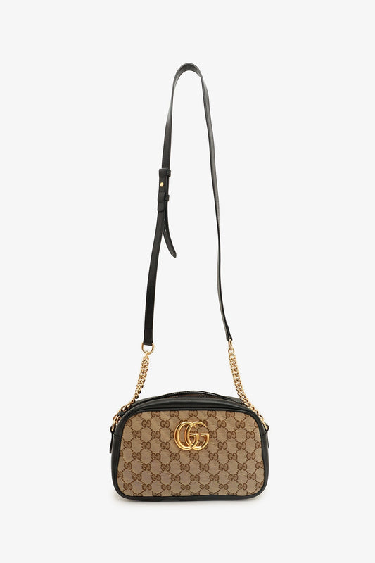 Gucci Beige GG Canvas Marmont Small Camera Bag