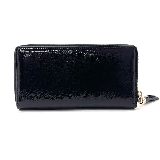 GUCCI Long Wallet Purse 308004 Patent leather black Zip Around Soho Women Used