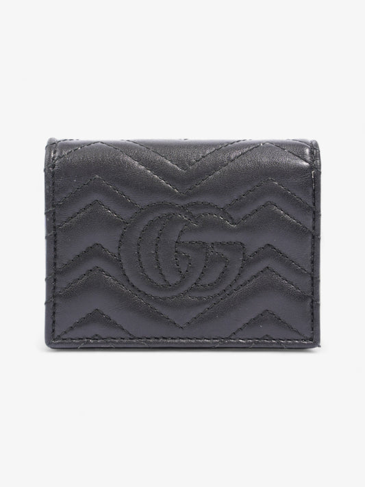 Gucci GG Marmont Card Case Wallet Black Matelasse Leather