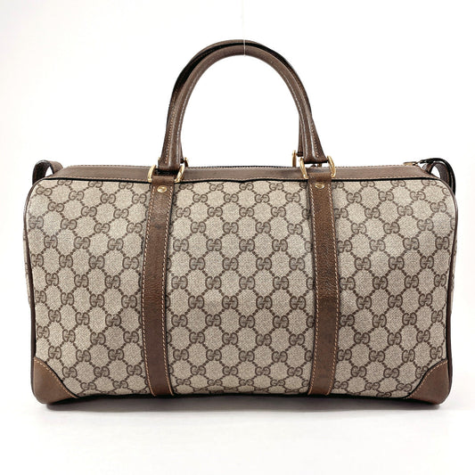 GUCCI Boston Duffel bag 58�E012�E468�E40 GG Supreme canvas, leather Brown Old Gucci unisex Used