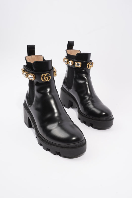Gucci Ankle Boot Black Leather EU 37.5 UK 4.5