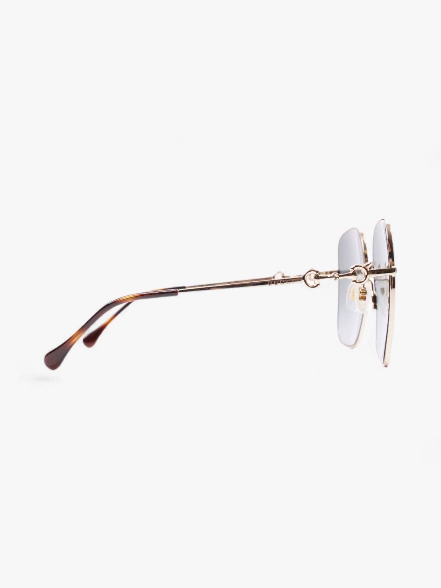 Gucci Square Framed Sunglasses Gold Acetate 140mm