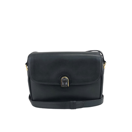 GUCCI Bamboo Turn Lock  Shoulder bag Black Vintage hksc78