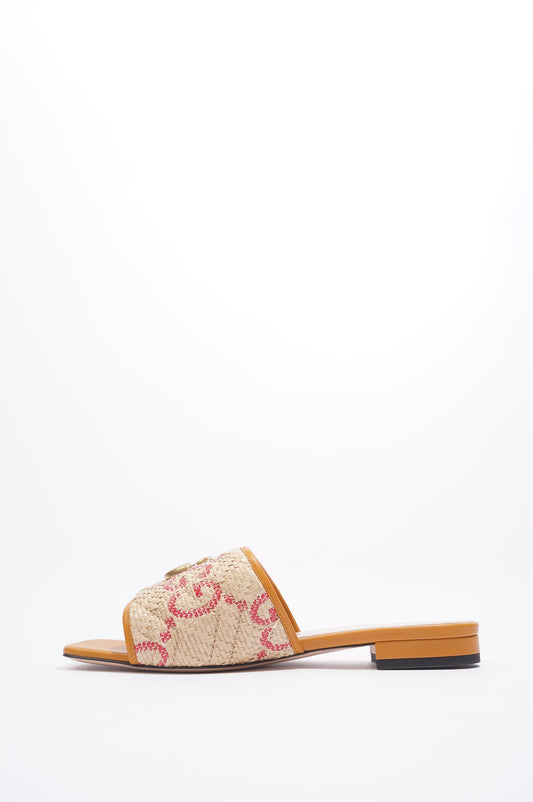 Gucci Jolie GG Beige / Red Raffia EU 38 UK 5