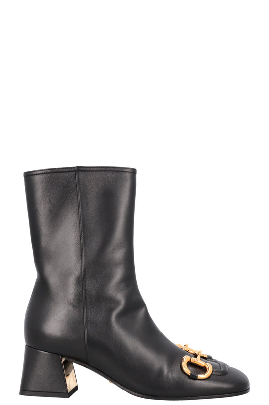 GUCCI Horsebit Ankle Boots Black