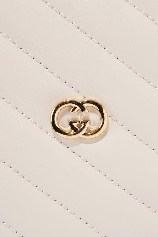 Gucci Interlocking G Mini Heart Cream Matelasse Leather