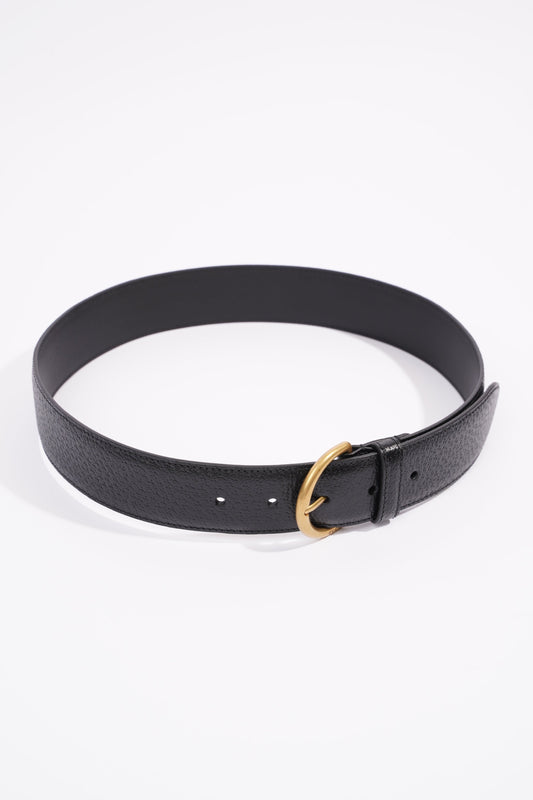 Gucci Buckle Belt Black Leather 75cm 30"